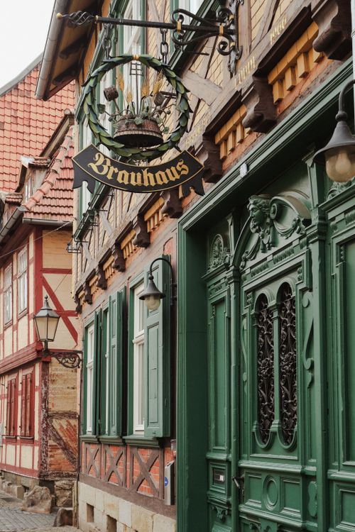 Free Discover the historic charm of Quedlinburg with its classic half-timbered architecture and quaint streets. Stock Photo