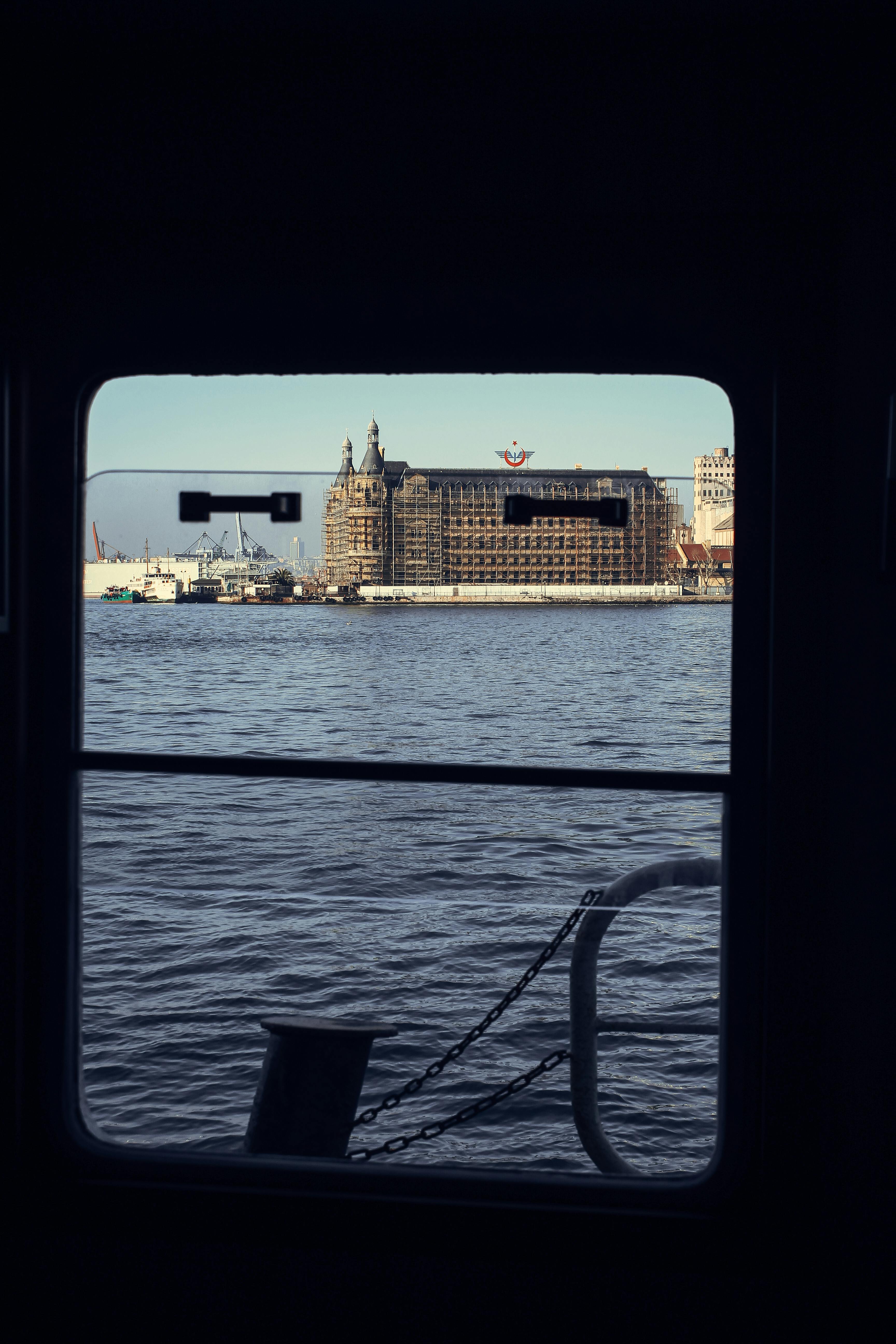 scenic river view through a window frame