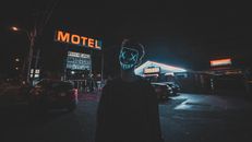 Person Wearing LED Mask