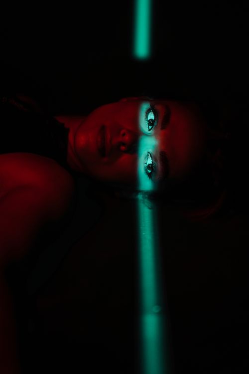 Neon lighting portrait