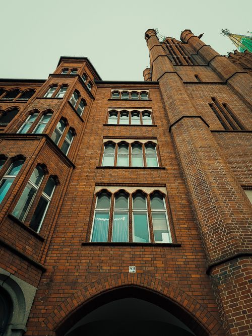 Free Striking Gothic Revival architecture detail in Berlin, Germany. Stock Photo
