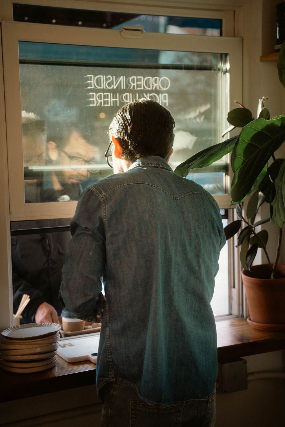 Pick Up Window Layout Casual cafe customer at pick-up window · Free Stock Photo
