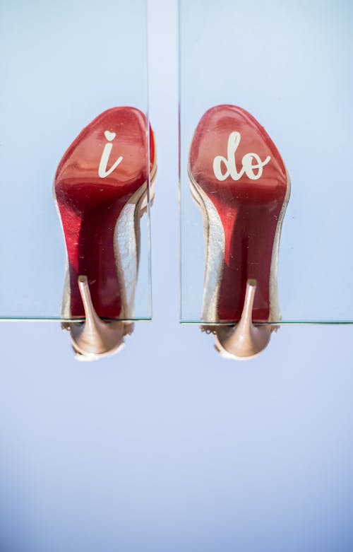 Free Red-and-brown Leather Stilettos Stock Photo