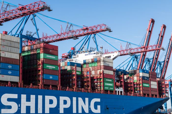 Shipping containers at port