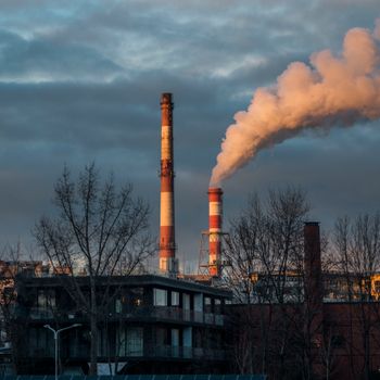 Emission of gas and steam from truck, factories, and cars are damaging our
