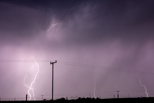 Free Stunning long exposure of a lightning storm over a rural area in KwaZulu-Natal, South Africa. Stock Photo