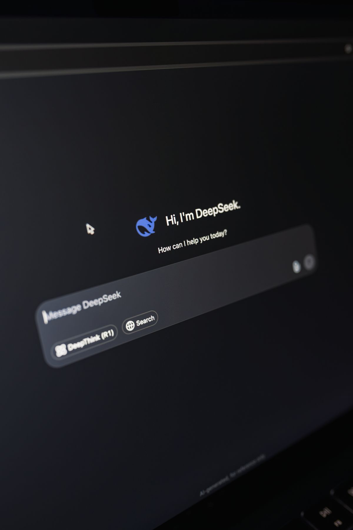 AI chatbot interface on a laptop