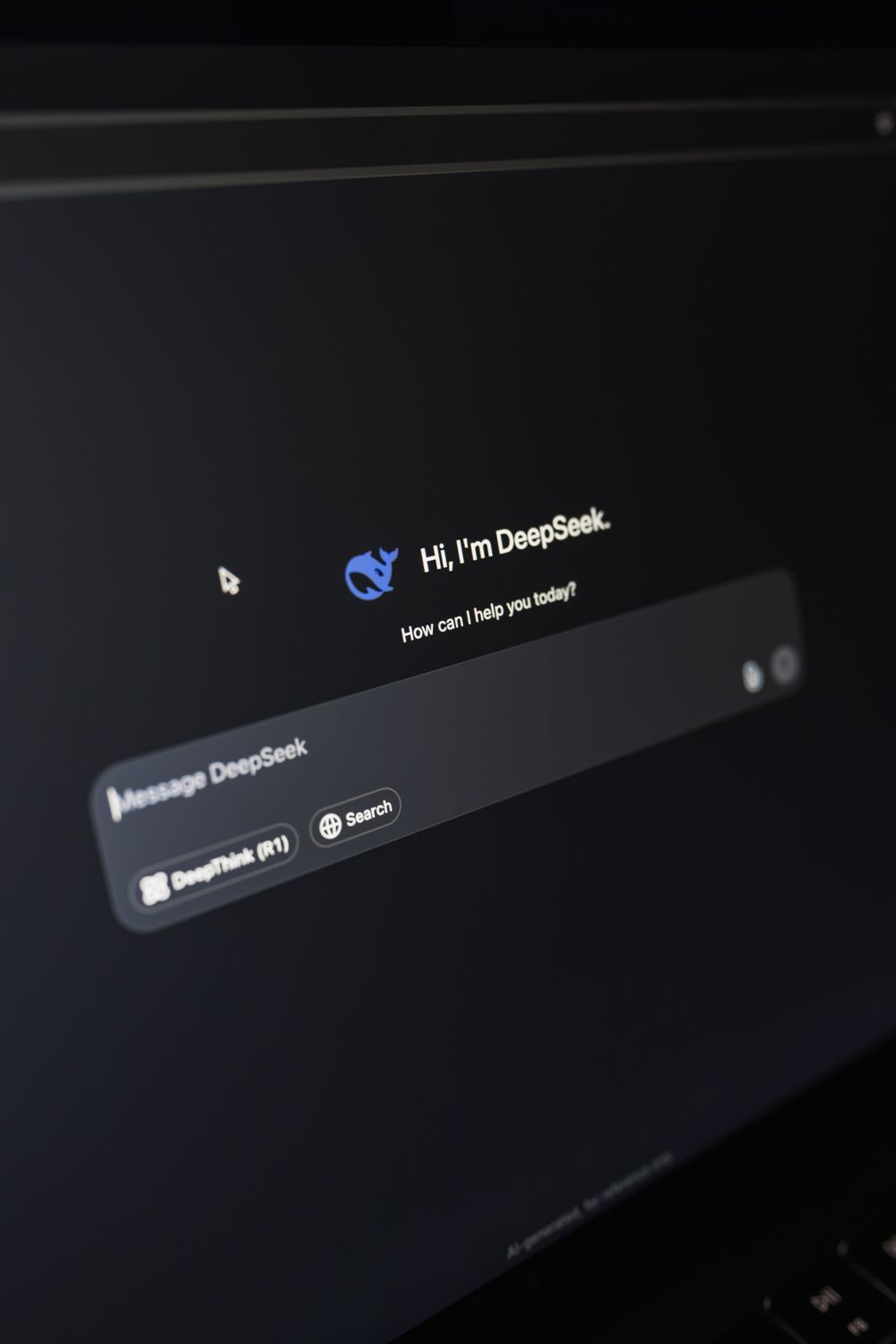 AI Interface on Laptop Screen in Dark Mode · Free Stock Photo