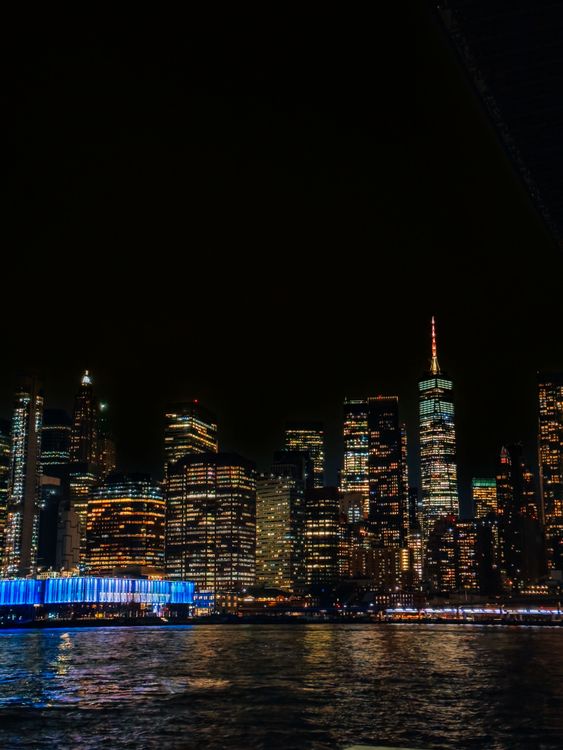 Dramatic New York City Skyline at Night · Free Stock Photo