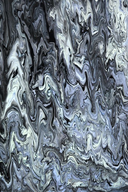 Free Abstract black and white marble texture art with fluid acrylic patterns creating a stunning visual effect. Stock Photo
