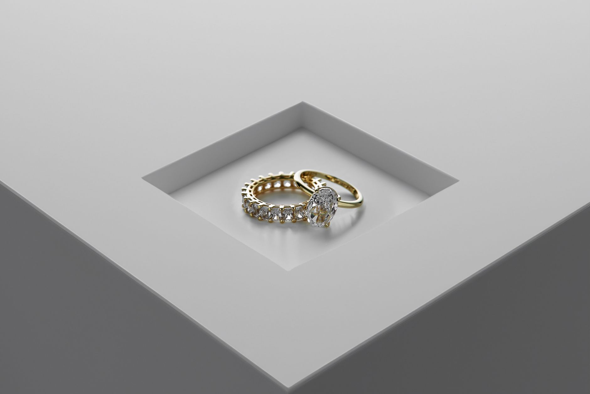 Gilded Stack Ring Set — gold and diamond rings