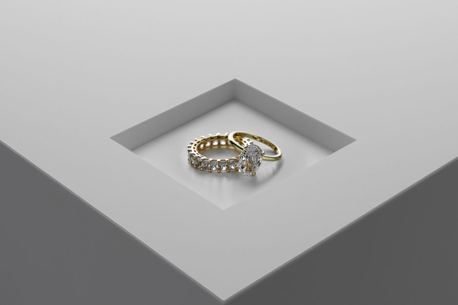 Various women's wedding band styles stacked together Various women's wedding band styles stacked together
