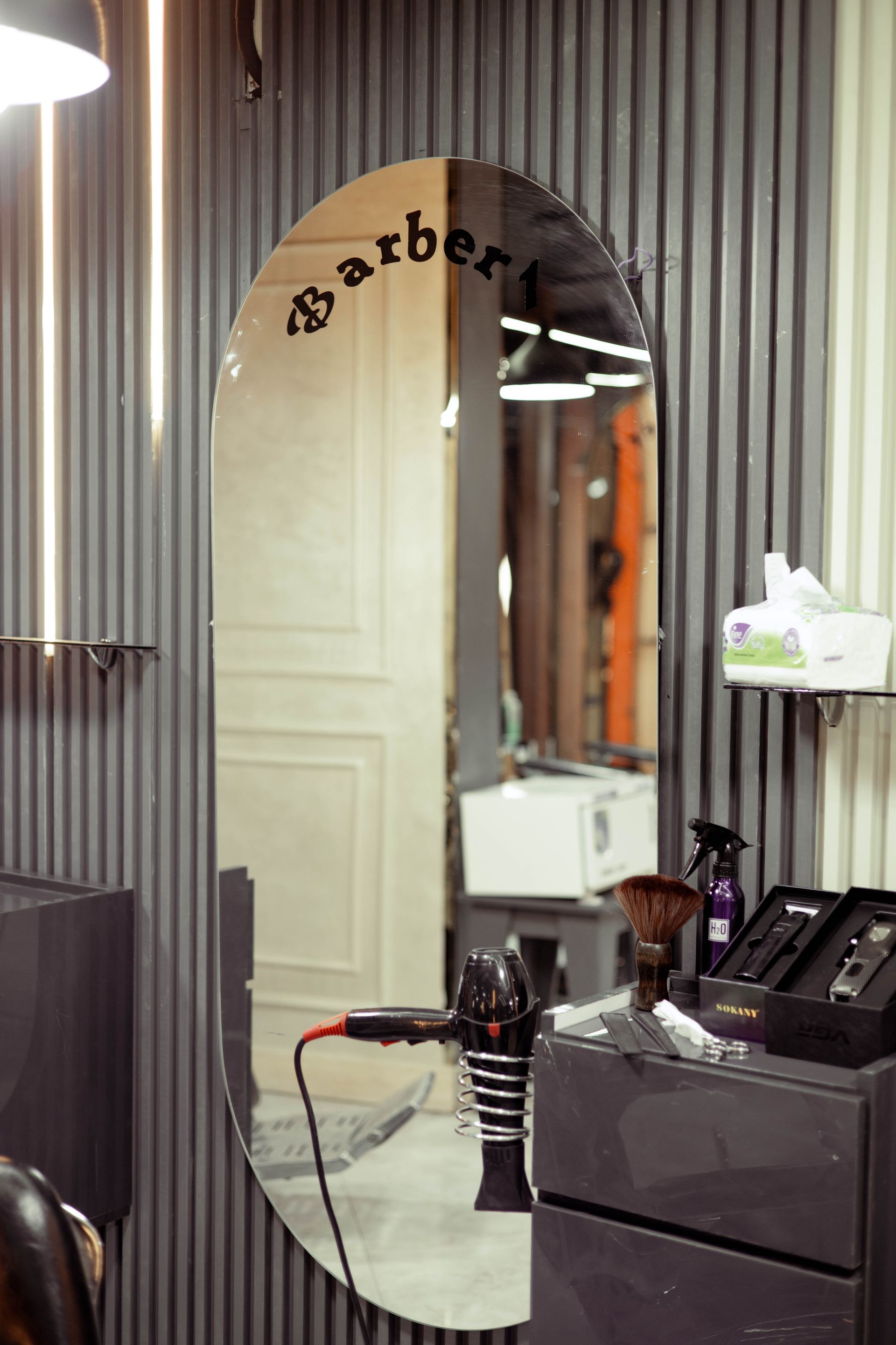 Modern professional grooming salon interior