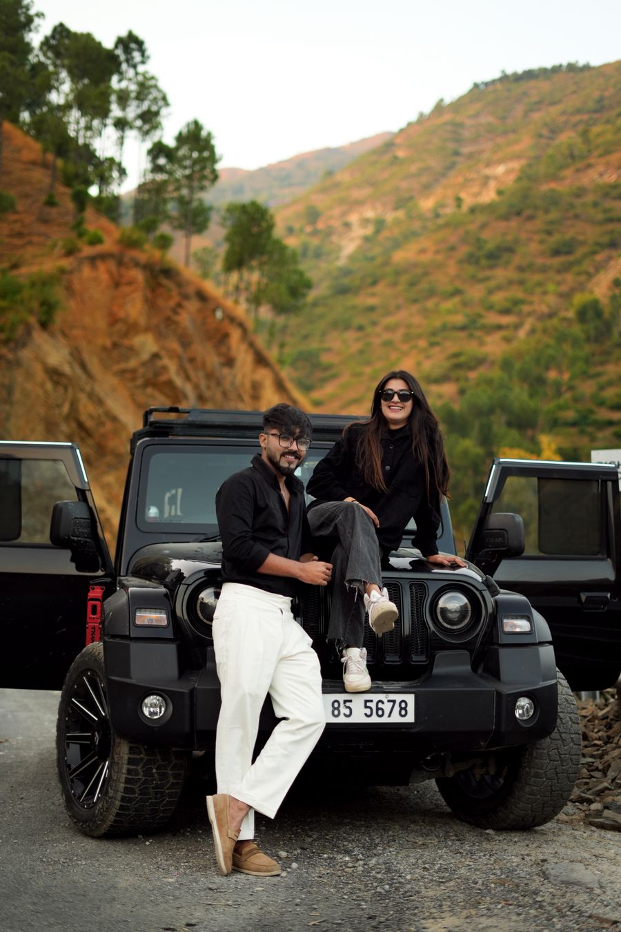 Private car on a scenic Indian route