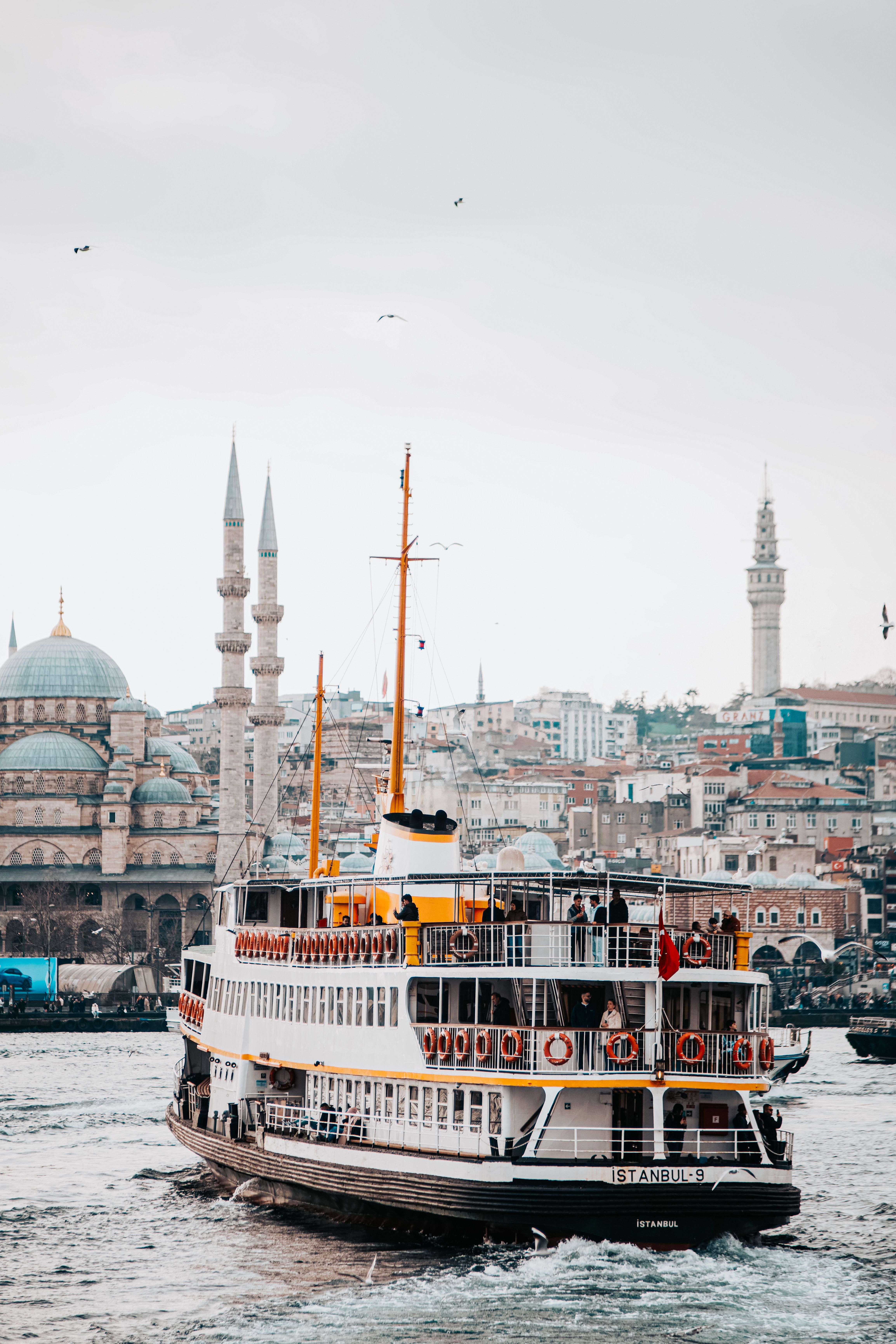 Ferry on the Bosphorus with Istanbul Skyline · Free Stock Photo