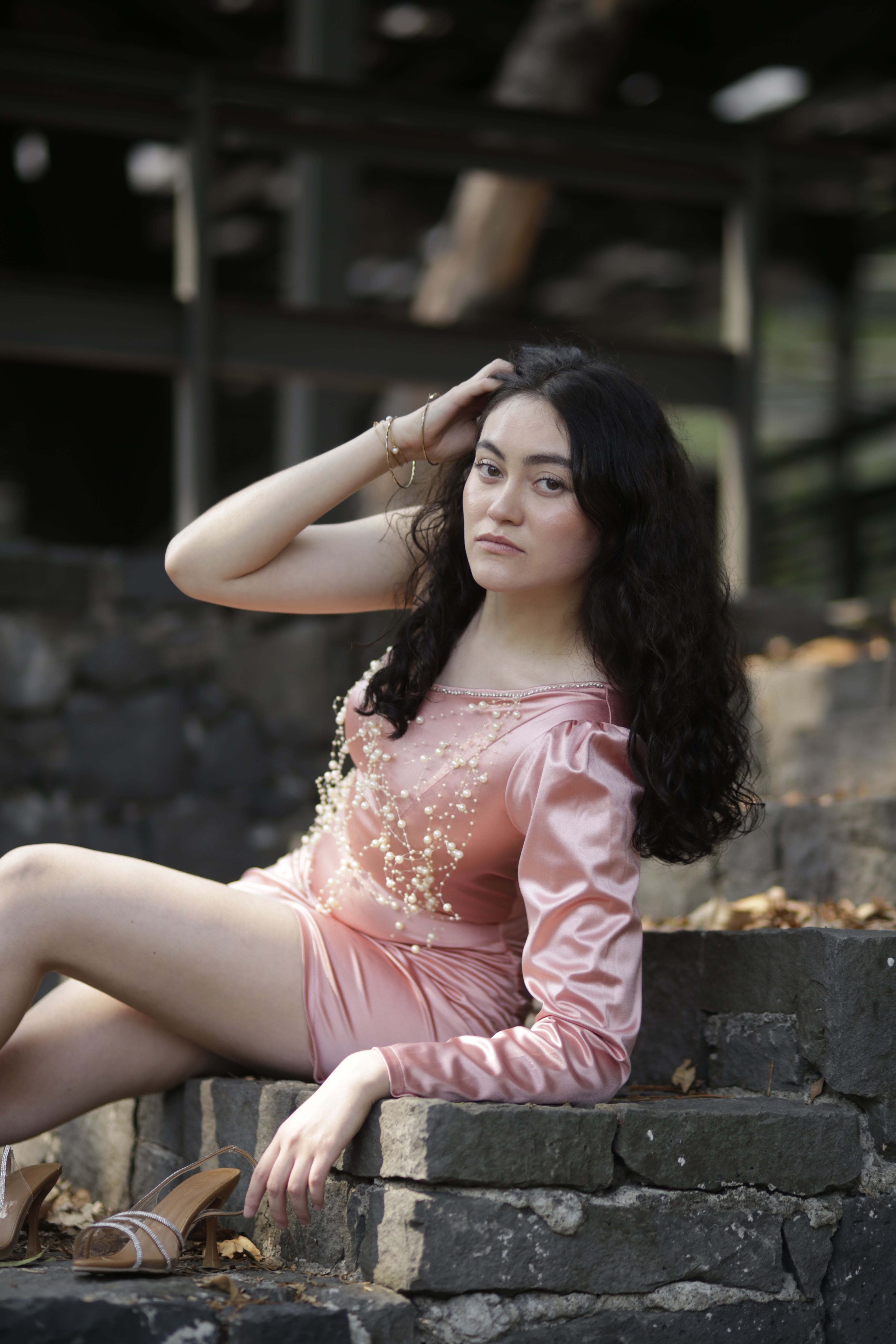 Elegant Portrait of Woman in Pink Dress Outdoors · Free Stock Photo
