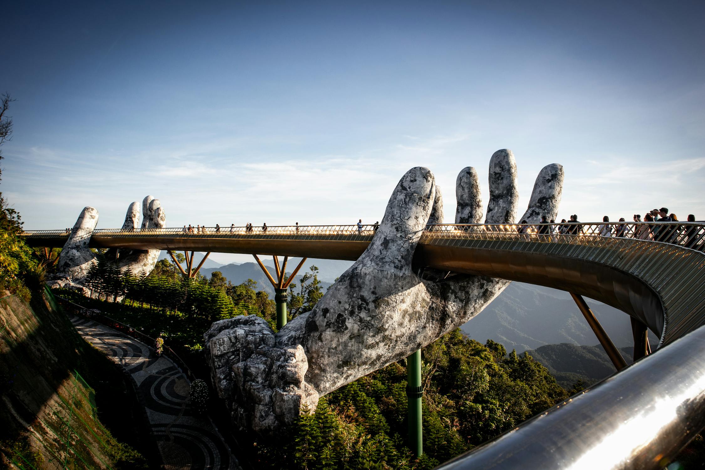 Golden Bridge Held by Giant Hands in Vietnam · Free Stock Photo
