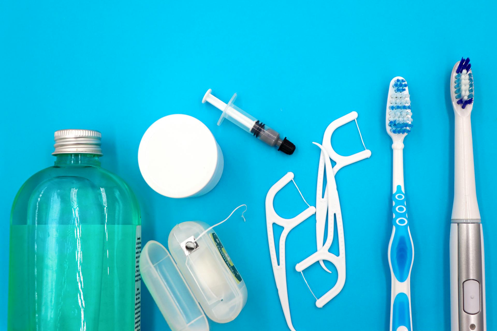 Oral Hygiene Background Featuring Different Dental Products