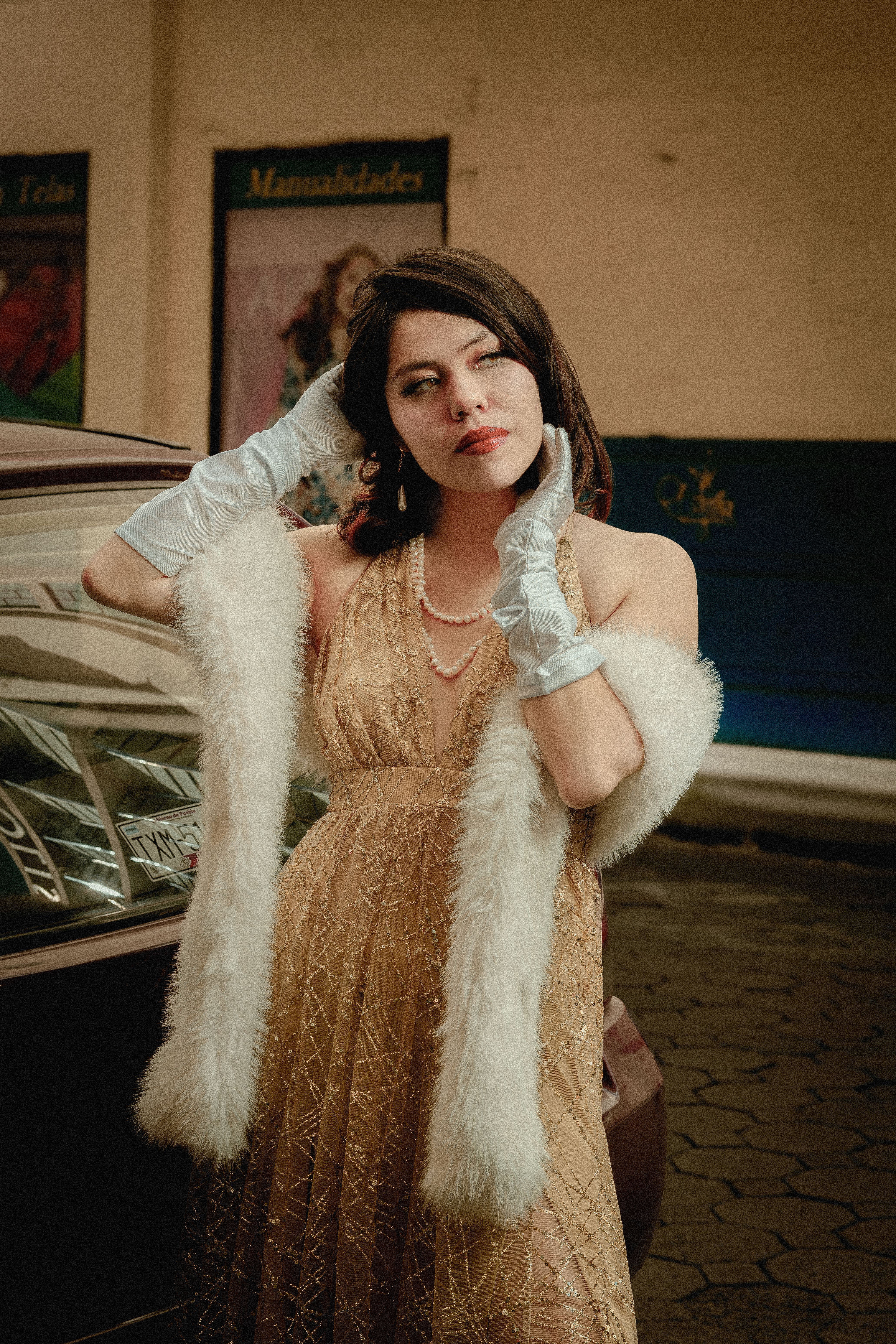 Vintage Glamour Portrait of Stylish Woman in Retro Fashion · Free Stock ...