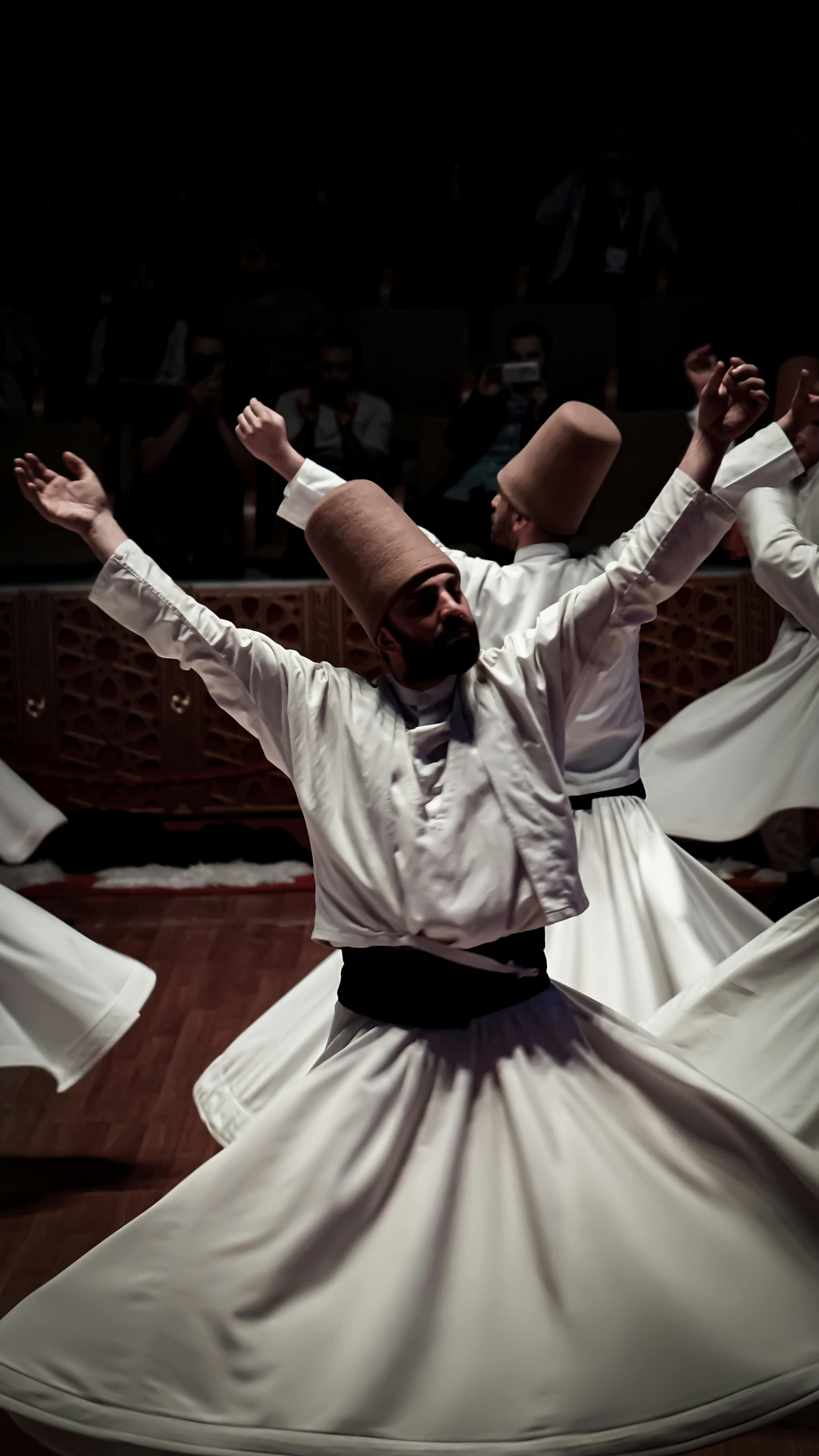 Mesmerizing Sufi dance performed by Whirling Dervishes in Konya, Türkiye, showcasing spiritual tradition.