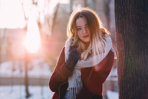 Free Portrait of Young Woman during Winter Stock Photo