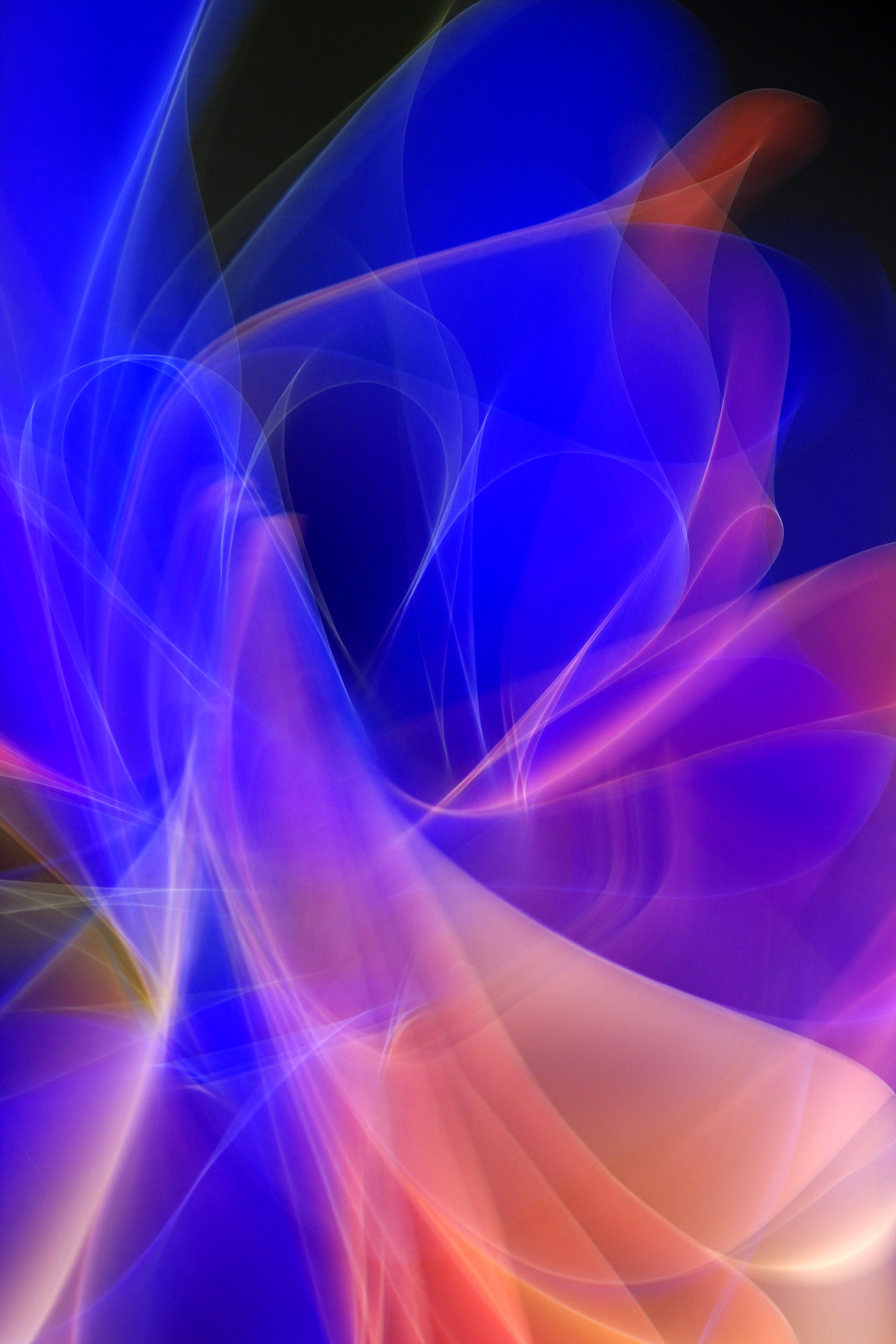 Vibrant Abstract Light Trails in Blue and Orange · Free Stock Photo