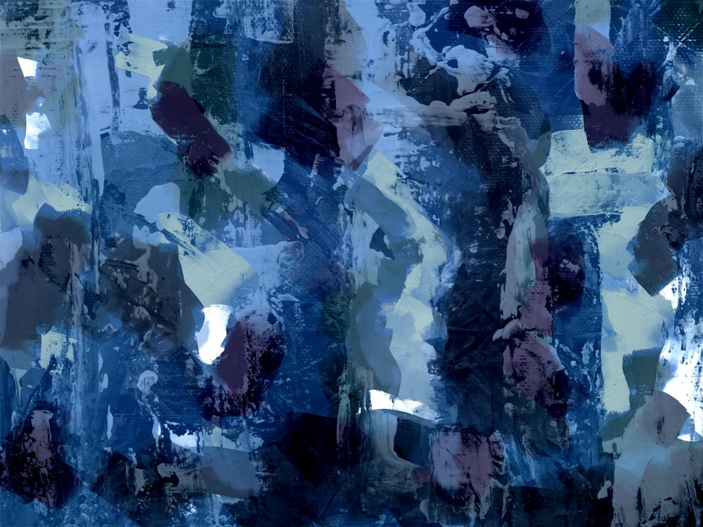 Vibrant Abstract Expressionist Painting in Blue Hues · Free Stock Photo