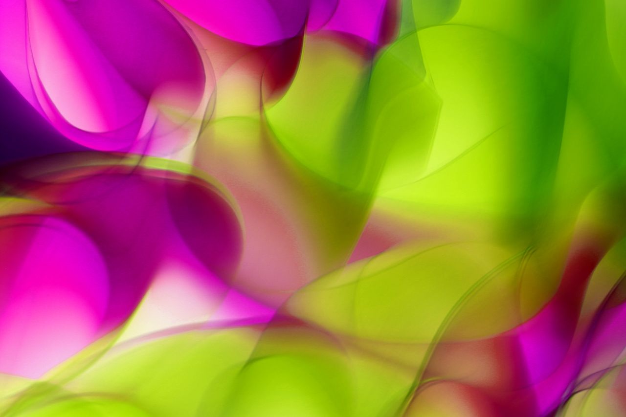 colorful abstract art featuring vivid pink and green hues creating a d