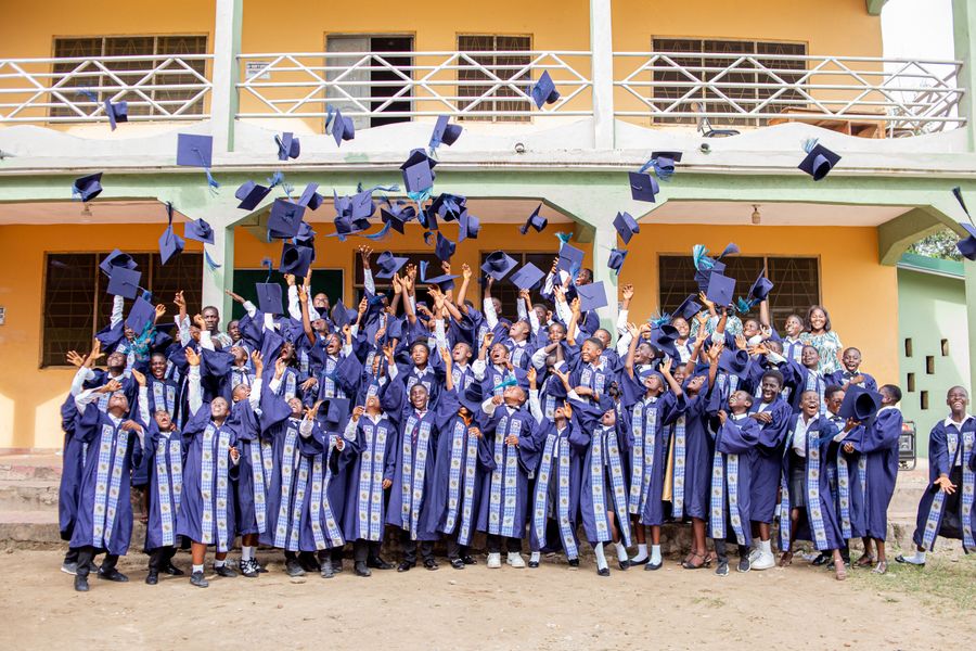 Graduates celebrating in Winneba, Ghana