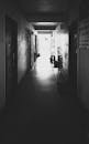 Moody Black and White Corridor Shot
