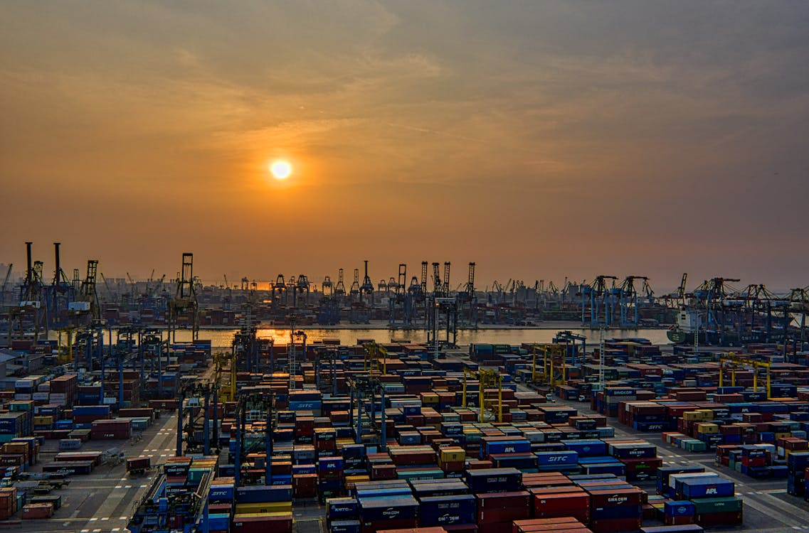 Seehafen Während Der Goldenen Stunde