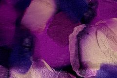 A dynamic abstract painting in purple hues with textured brushstrokes.