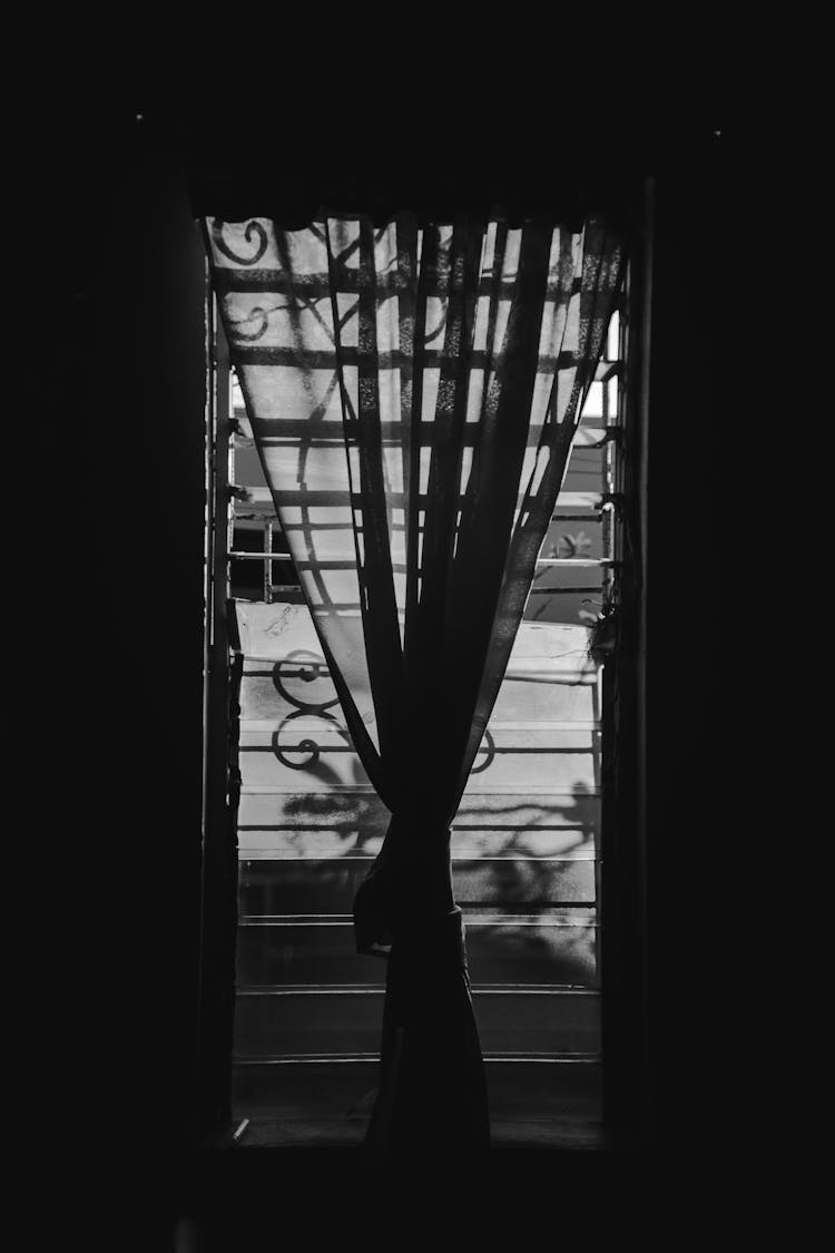 Monochrome Photo Of Jalousie Window