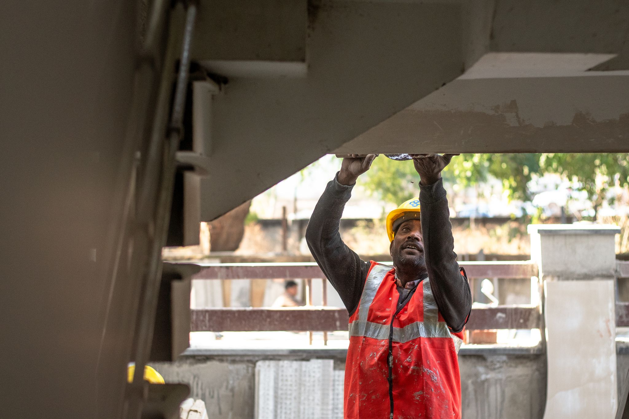 Construction crew on a building site