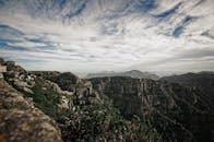 落基山脉在多云天空下的景色令人惊叹，展现了大自然的美丽与宁静