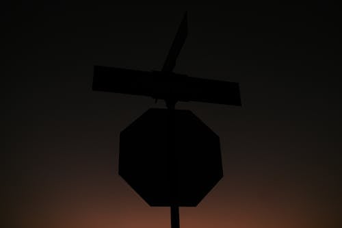 Fotos de stock gratuitas de detener, puesta de sol, señal de stop
