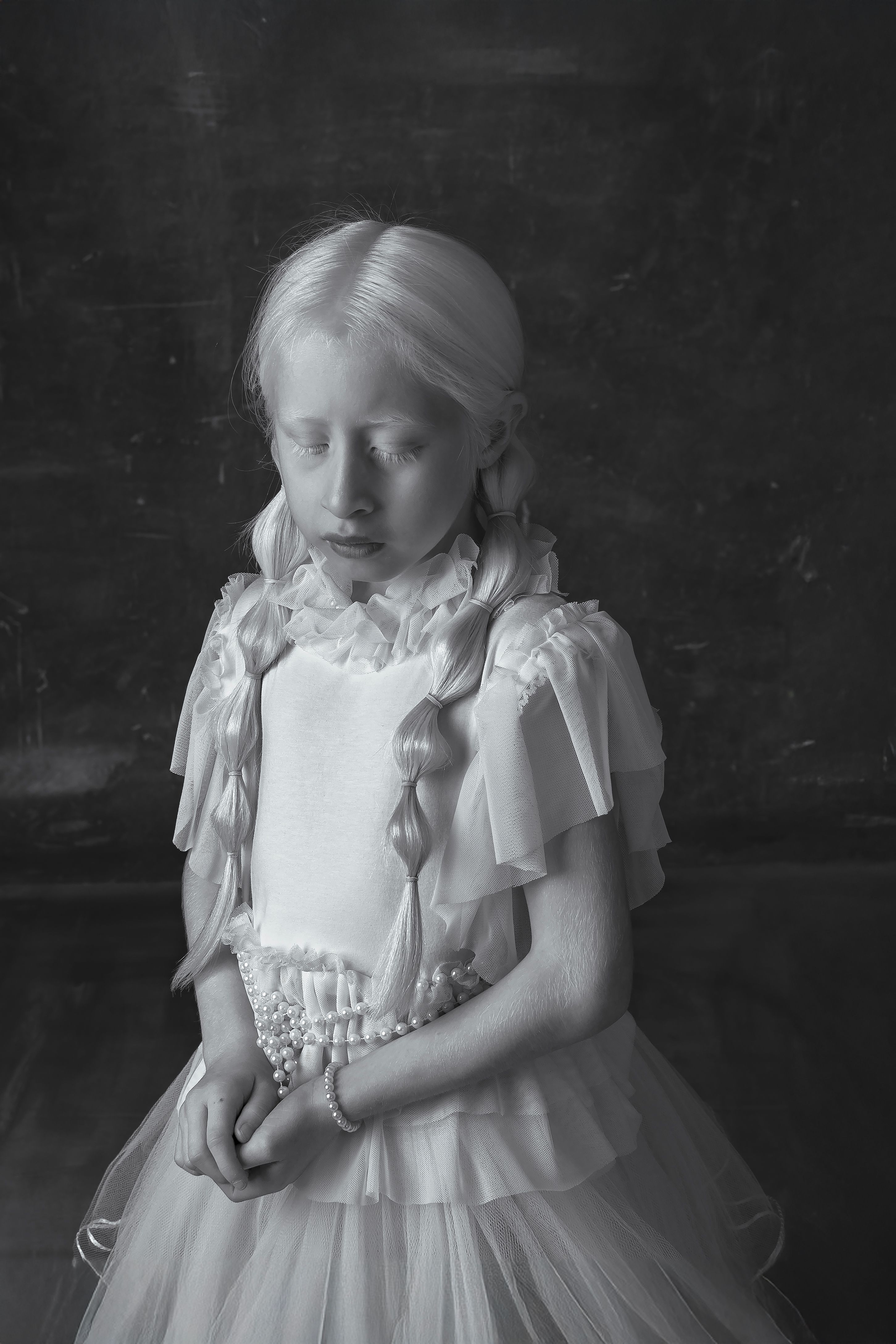 Ethereal Portrait of a Young Girl in White Dress · Free Stock Photo