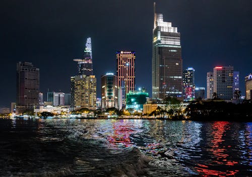 Free Photo Of City During Night Stock Photo