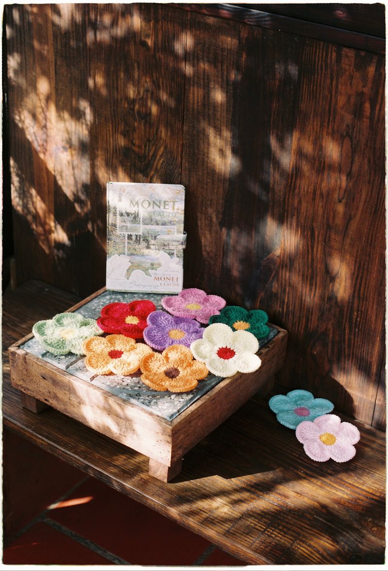 Crochet flower arrangements