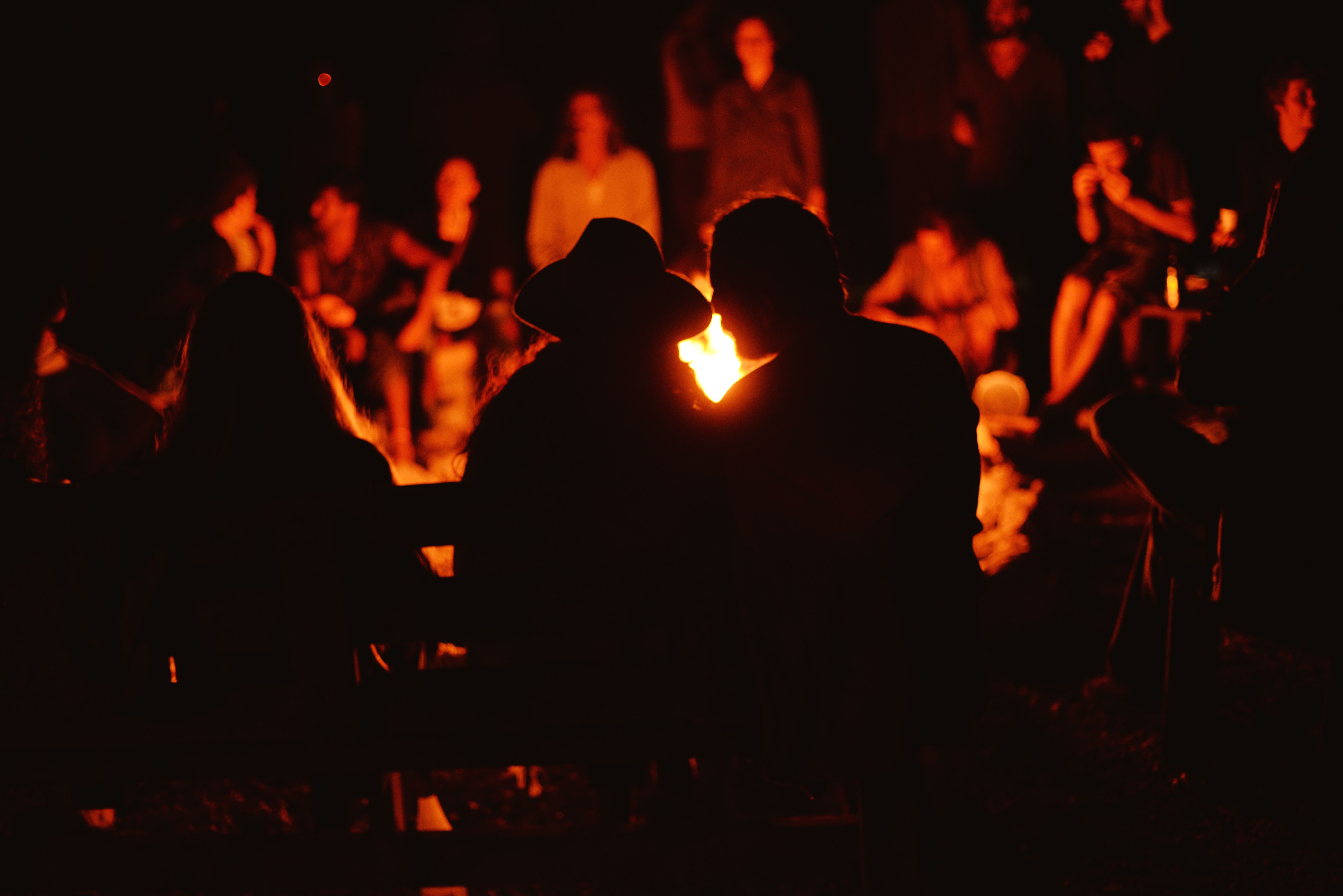 Birthday Party around a private campfire gathering