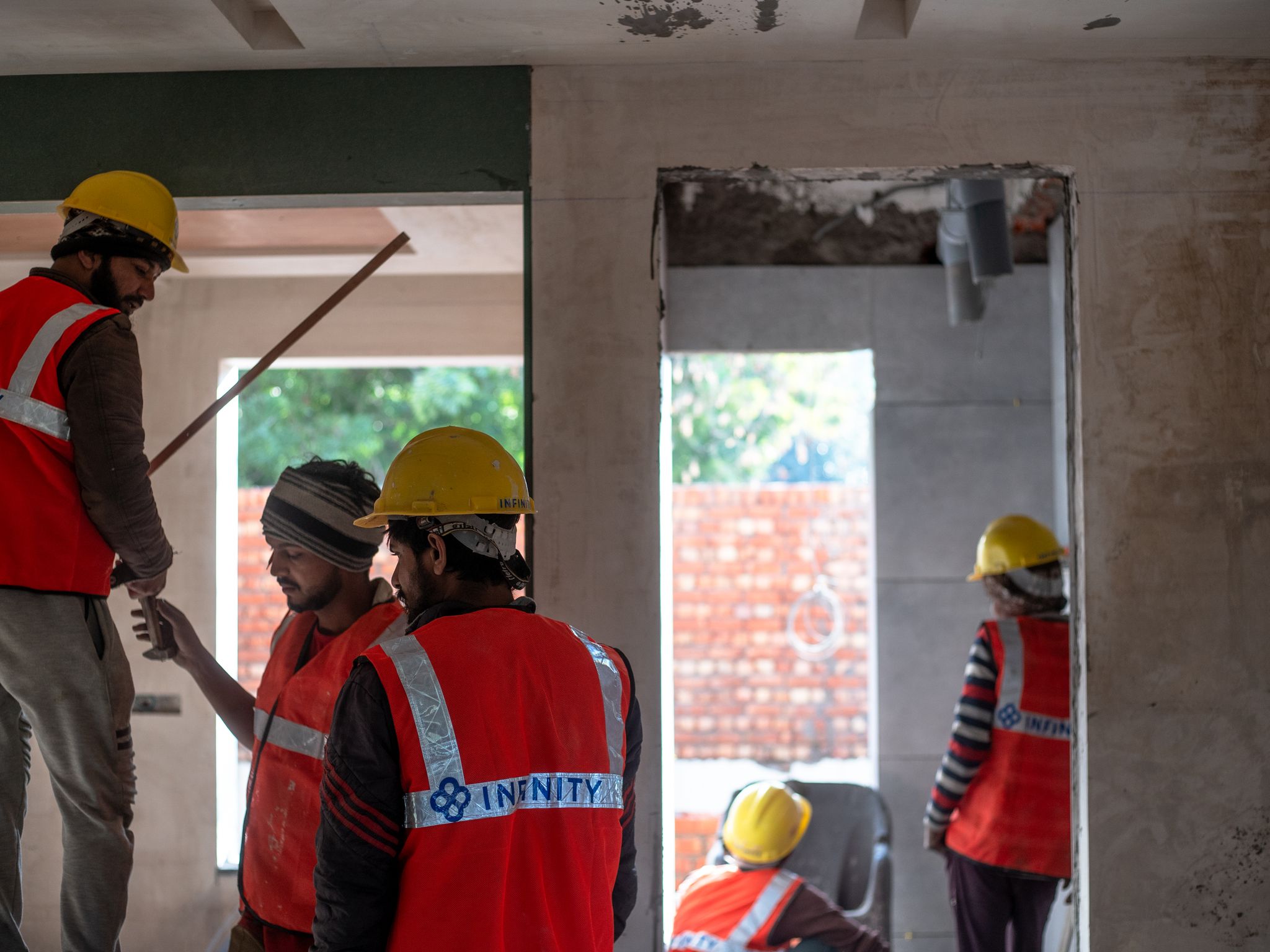 Construction crew on a building site