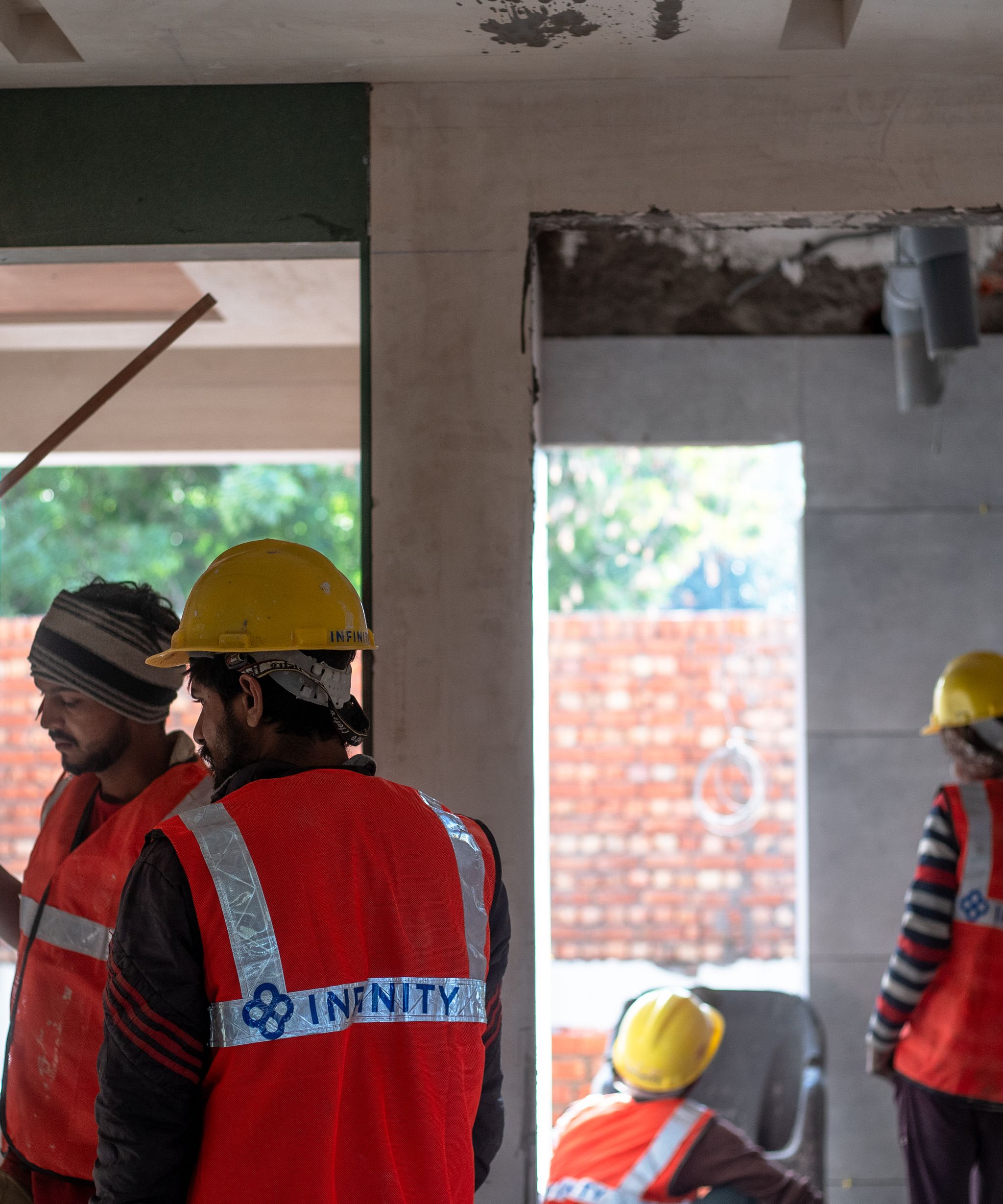Construction crew on a building site