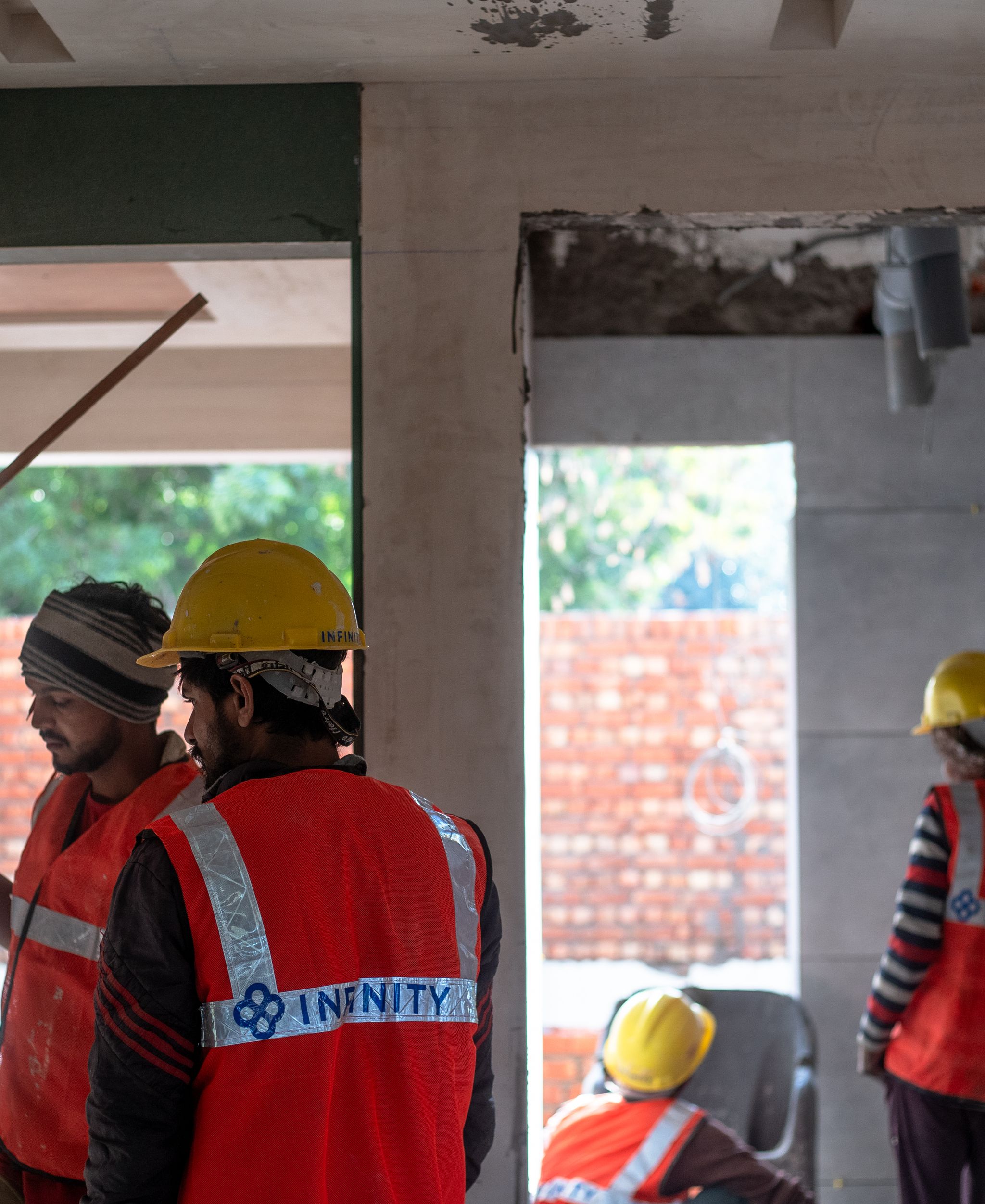 Construction crew on a building site