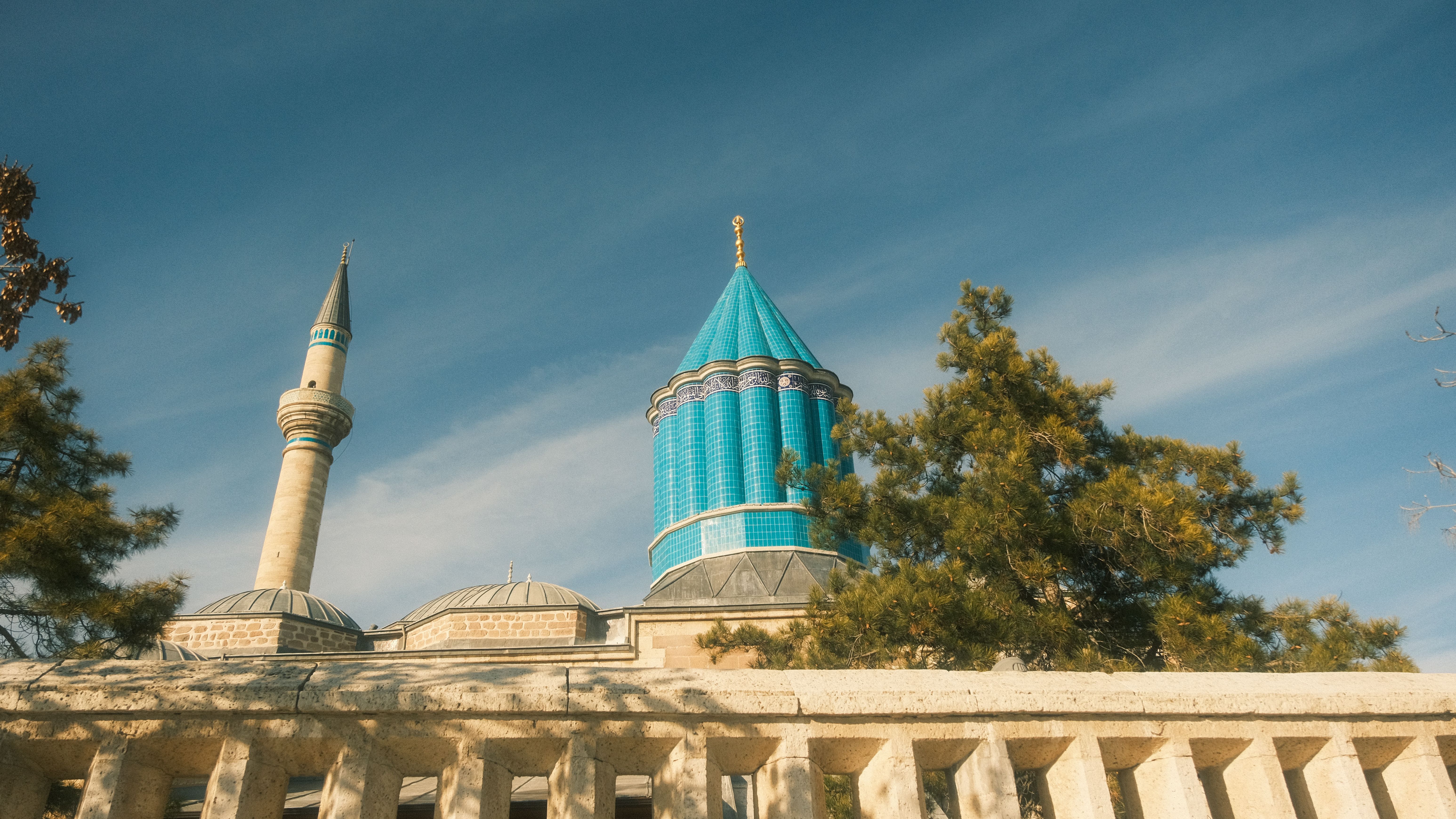 rumi-museum-in-konya-turkey-on-a-sunny-day-free-stock-photo