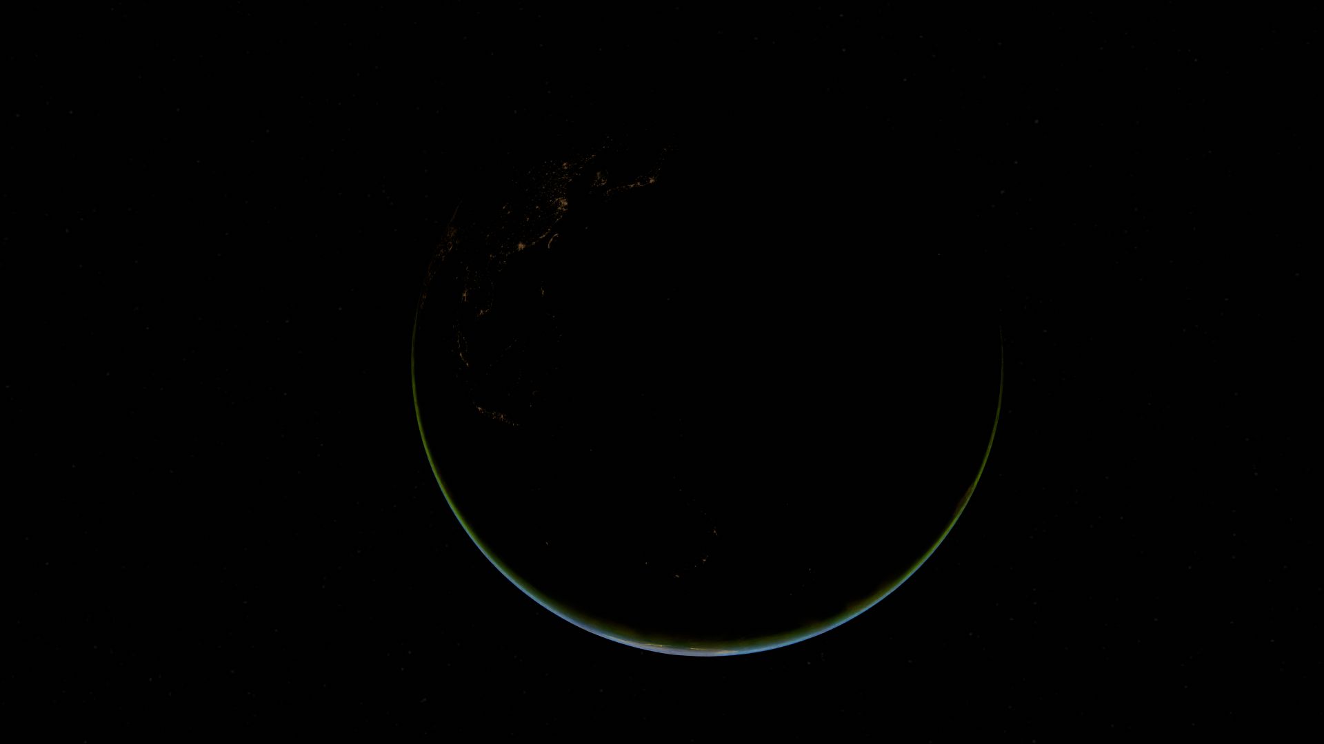 Earth from space at night