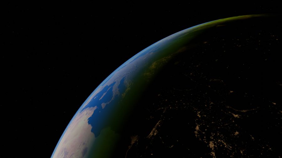 Earth's curvature seen from orbit at night, photo by Zelch Csaba on Pexels