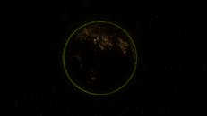 Illuminated Earth from Space at Night