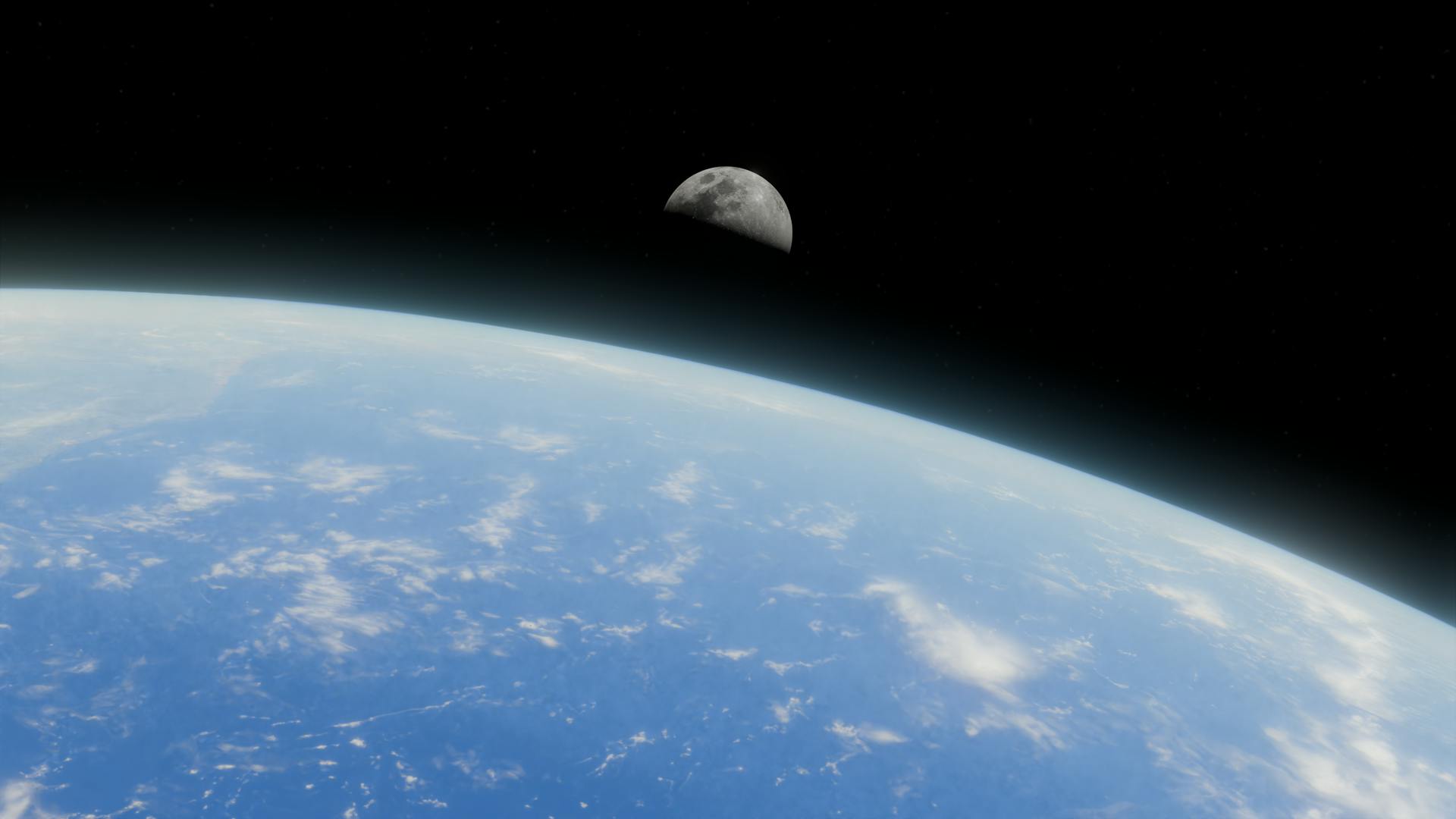 Earth with moon