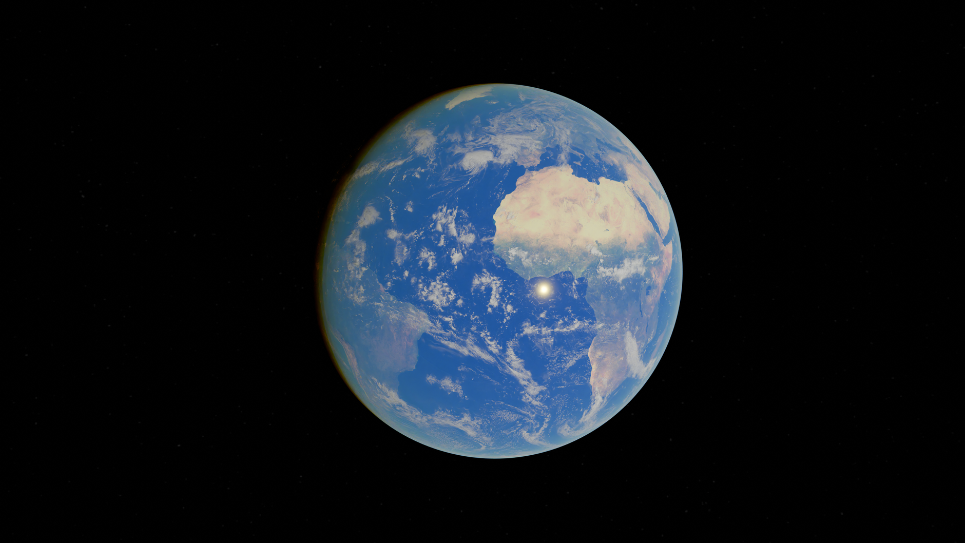A breathtaking view of Earth, highlighting oceans and continents, seen from space.