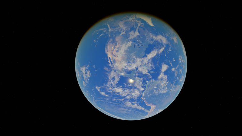 Earth from space — 3D globe view